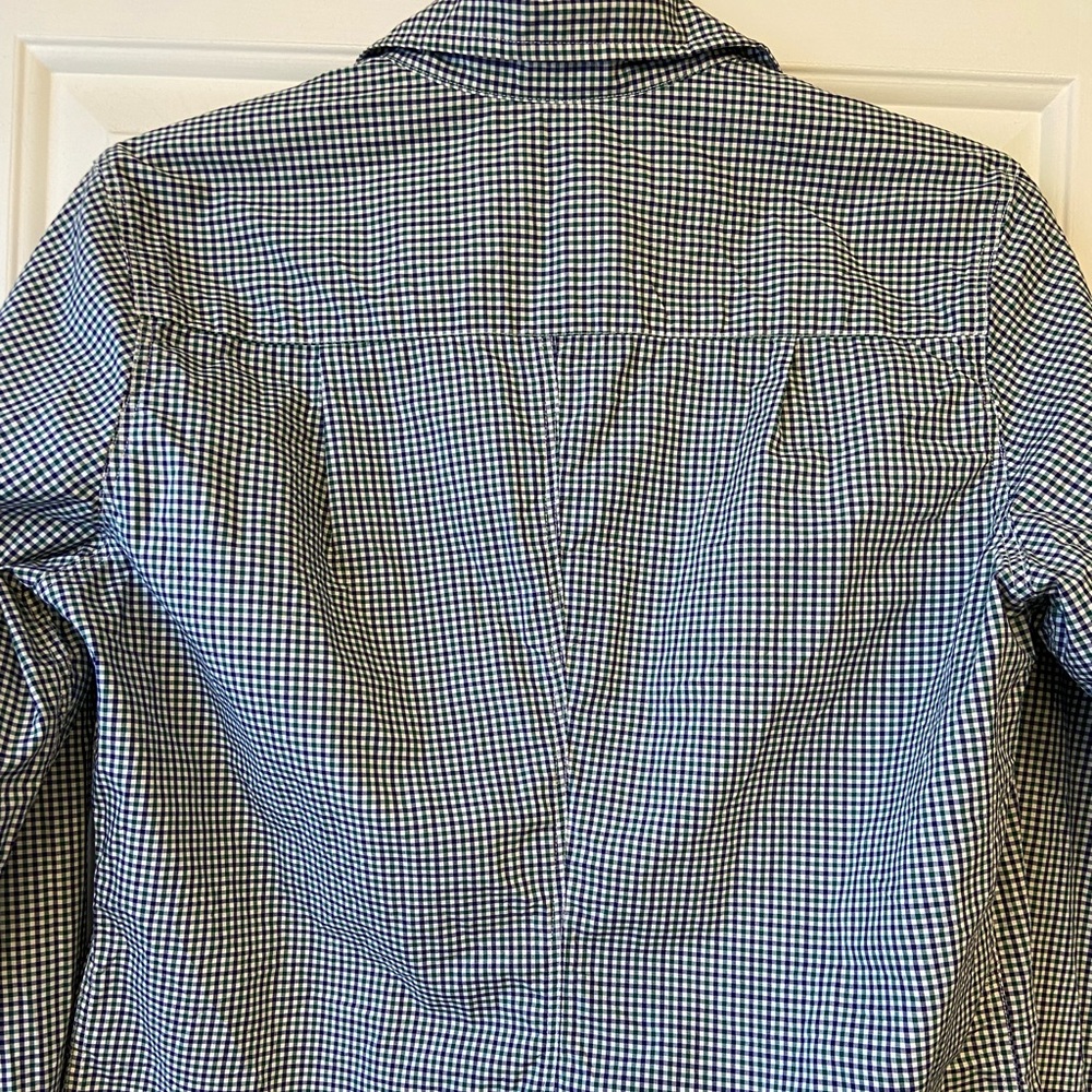 Frank & Eileen Barry Green and Blue Gingham Button Up Shirt Sz Medium - Picture 13 of 13